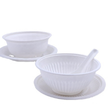 Biodegradable Tableware Set with Bowl and Plate and Spoon